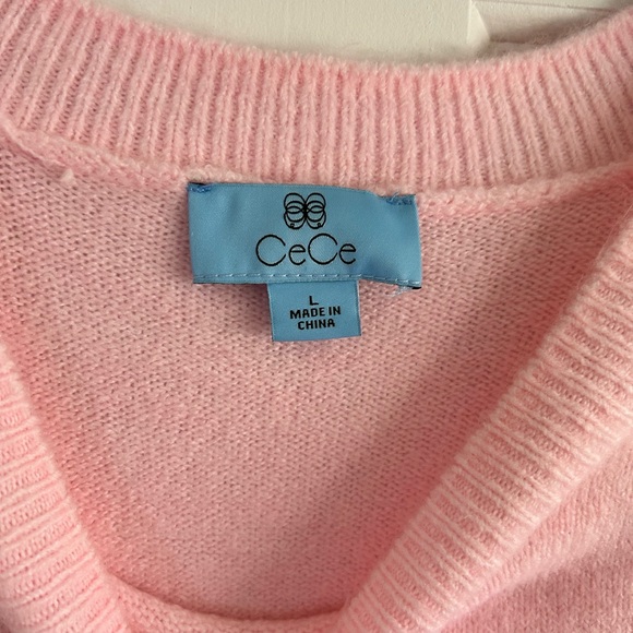 NWT CeCe Pink “Be Wine” Soft Knit Long Sleeve Sweater Size Large - Picture 8 of 8